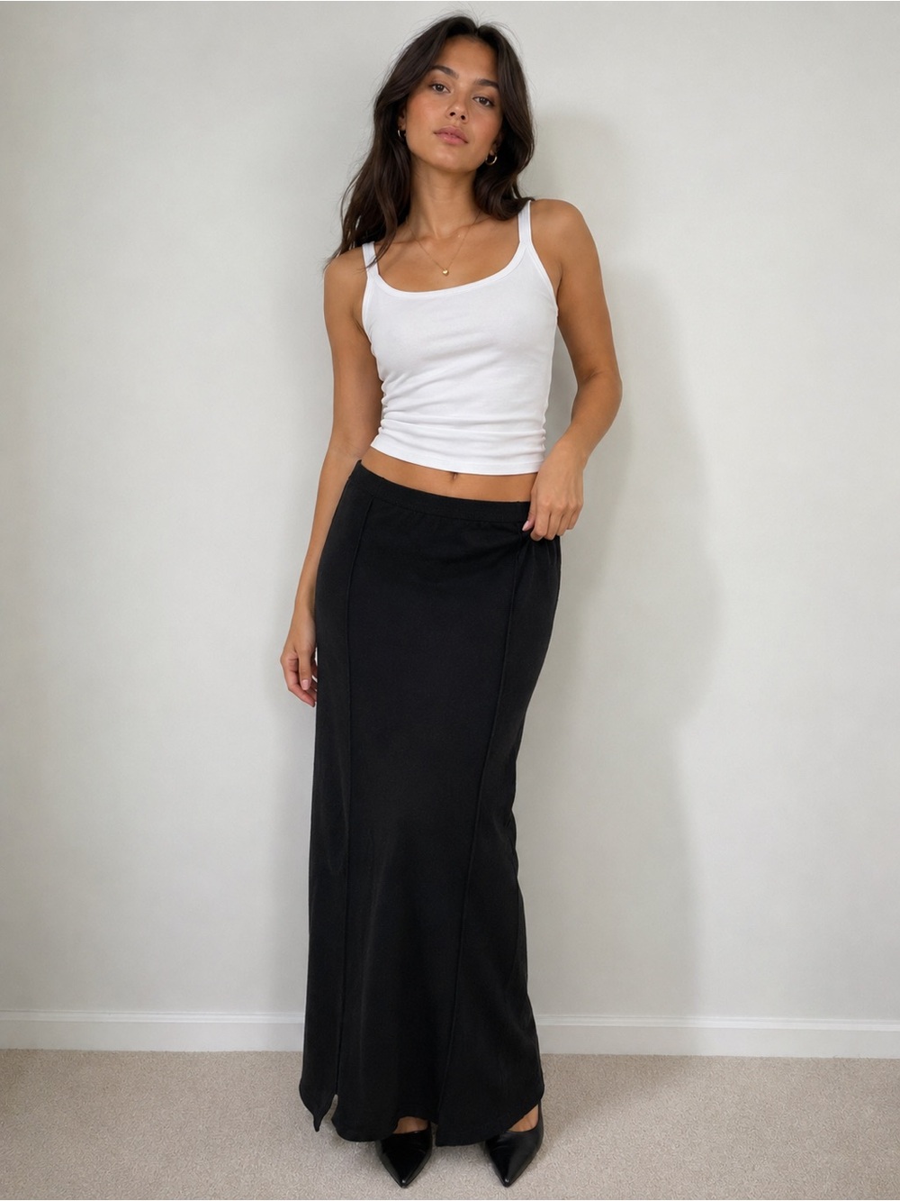 Gap Crafted Black Knit Maxi Skirt – Size Large